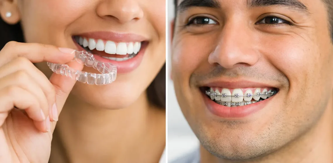Alineadores transparentes o brackets
